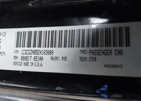 2014 Dodge Avenger Se из США, поврежденный, VIN 1C3CDZAB5EN103080